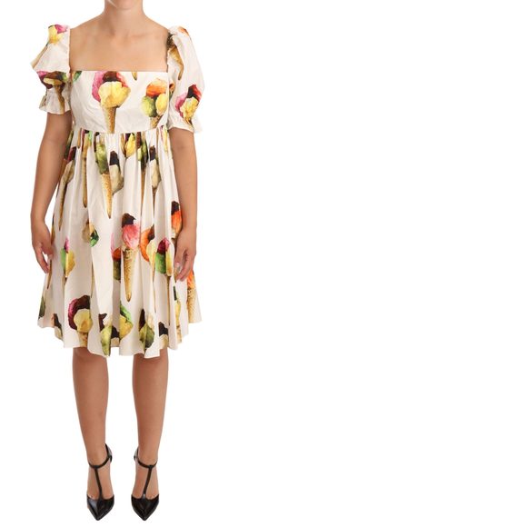 dolce gabbana ice cream dress Light tulle calf-length slip dress with corset details in Pink for Women